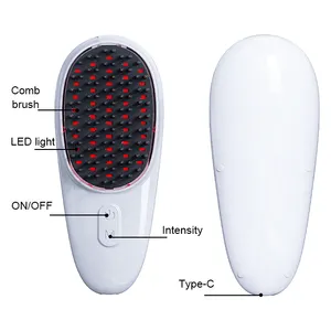 Electric Hair Growth Comb Light Therapy Vibration Hair Growth Anti-hair Loss Scalp Massager Brush Head Massager