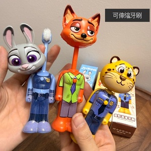 Brosse à dents évolutrice Zootopia, figurines mignonnes Nick et Judy, brosse à dents transformable à poils souples, brosse à dents à poils fins, cadeaux pour enfants - Product Image 2