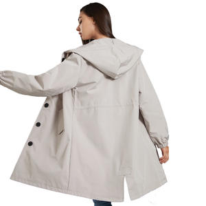 Gabardina con capucha repelente al agua para Otoño e Invierno para <span class=keywords><strong>mujer</strong></span>, Chaqueta larga informal con estampado de conejo, cortavientos holgado para exteriores de talla grande - Product Image 4