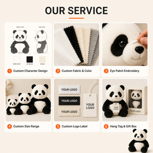 Peluche di Alta Qualità in Cotone PP, <span class=keywords><strong>Panda</strong></span> con Corpo Morbido e Occhi Ovali, Animali di Peluche per Mostre Zoo, Regali e Chioschi - Product Image 3