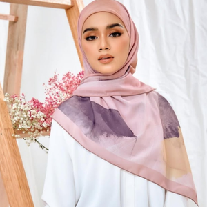 Hijab de gasa con estampado Floral para mujer de primera calidad, venta al por mayor, estilo étnico, pañuelo cómodo, Malasia, transpirable, perfumado, cuatro estaciones - Product Image 4