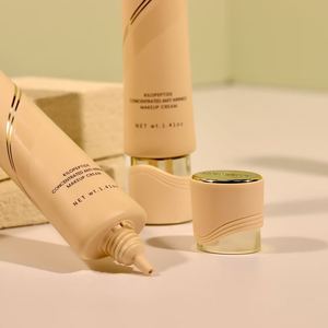 Custom Gold Foil Printing Cosmetic PE Squeeze Tube With Long Thin Nozzle & Wave Electroplated Screw Cap For Makeup <b>Primer</b> Cream - Product Image 2