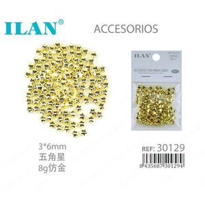 ILAN Star Rhinestones 3x6mm Dorado 8g Para Decoración de Uñas - Product Image 1