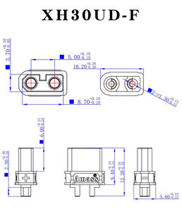 Connecteur plaqué or mâle et femelle Amass XT30UD-M/F 15A-30A, fiche fiable pour système d'alimentation de drone FPV et câbles de contrôle de batterie - Product Image 6