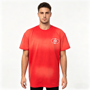 T-shirt surdimensionné personnalisé 100% coton avec broderie 3D, impression sérigraphique, t-shirt pour hommes - Product Image 1