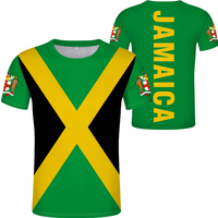 T-shirt de plage à manches courtes pour hommes, Souvenirs, Unique, impression sur le devant, drapeau jamaïcais, tissu, avec motif,