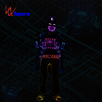 America's Got Talent Contrôleur sans fil Lumières LED Balance Dance Costume, Future Led Light Tron Dance Suit