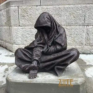 कांस्य स्ट्रीट धार्मिक सजावट बेघर यीशु मूर्तिकला