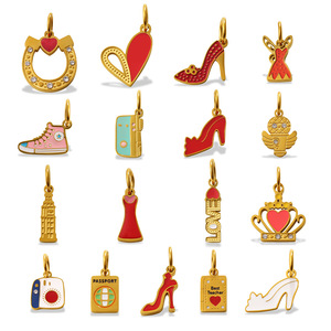 จี้รูปทรงผสมผสานสแตนเลสสำหรับทำสร้อยคอ DIY อุปกรณ์ตกแต่งเครื่องประดับ ดีไซน์มงกุฎ หัวใจ รองเท้าส้นสูง - Product Image 5