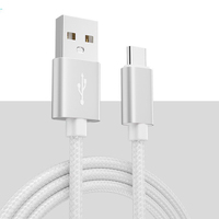Nylon tressé 2A USB vers Micro Type-C câble IP téléphone portable câble de données de charge rapide pour Android iPhone