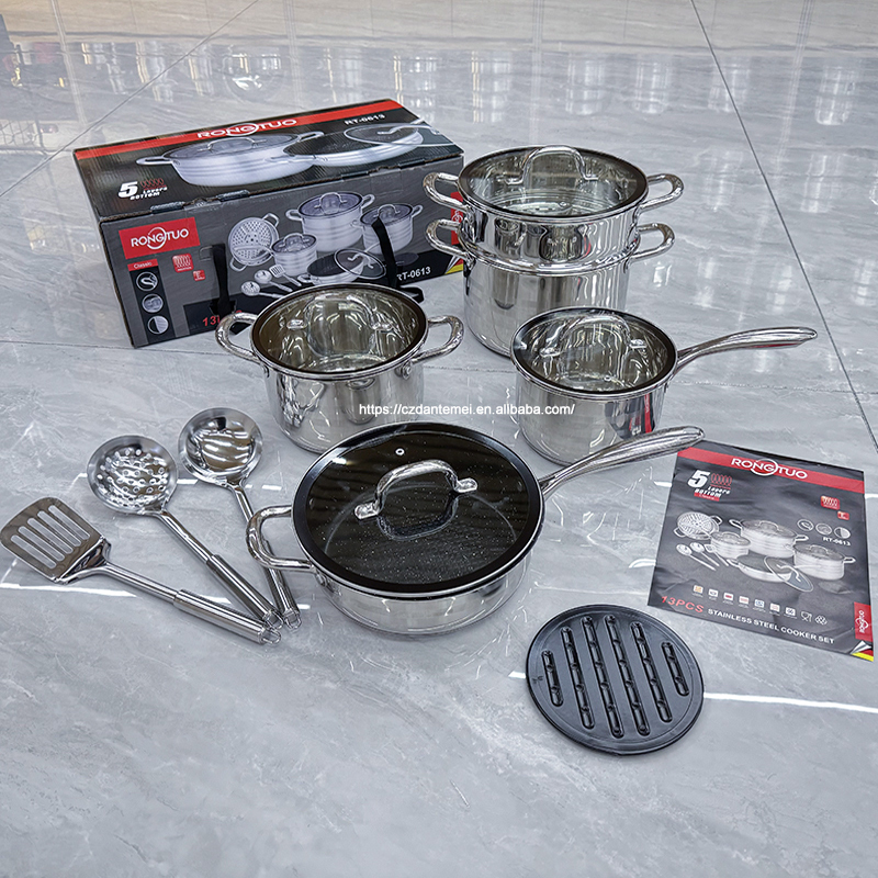 Top Quality Luxury Stainless Steel Pot Set Kitchen Non Stick 13 Pieces Cookware Sets · image 6