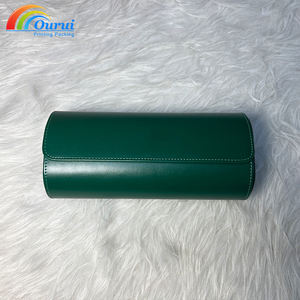 Boîte à montres de luxe verte à 3 emplacements, fabriquée directement en usine, étui de voyage portable pour montres avec logo personnalisé, boîte à montres de marque de haute qualité - Product Image 3