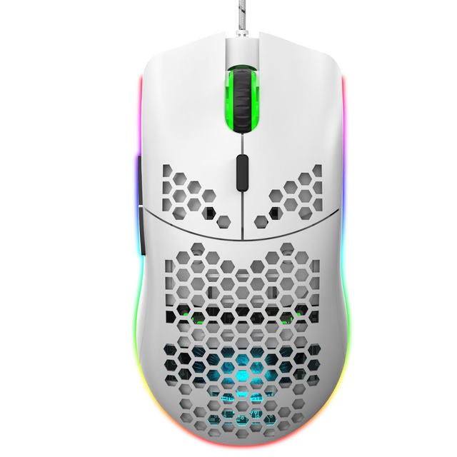 Hot Sale HXSJ J900 Wired Gaming Mouse RGB Lighting Hollow Hole Programmable Ergonomic 6 Keys Mouse Factory Price for Computer