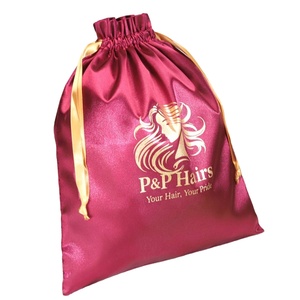Sac à main de luxe en satin haut de gamme avec cordon de serrage, pochette anti-poussière personnalisée pour sous-vêtements en satin avec logo sur mesure - Product Image 1
