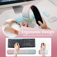 Alas Meja Ergonomis Custom Motif Kartun dengan Bantalan Pergelangan Tangan, Set Mouse Pad Gaming Busa Memori Tahan Air Bersertifikasi RoHS untuk Komputer