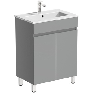 <span class=keywords><strong>Gris</strong></span>/Blanc Colonnes Deux Portes Petites Vanités <span class=keywords><strong>De</strong></span> <span class=keywords><strong>Salle</strong></span> <span class=keywords><strong>De</strong></span> <span class=keywords><strong>Bain</strong></span> avec Évier - Product Image 1
