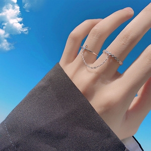 Women's <b>Cross</b> <b>Chain</b> Ring Zinc Alloy Geometric Design Daily Wear Jewelry Pinky Ring - Product Image 1