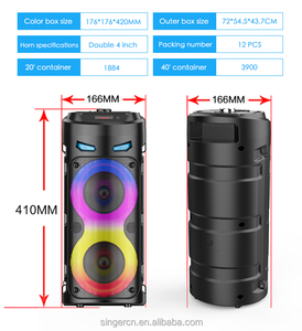 ZQS4239S Deluxe Fabricant Tws 2x4 pouces Enceinte Bluetooth portable sur roulettes avec éclairage, fonction karaoké et Partybox 110 - Product Image 5