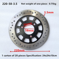 Disque de frein avant et arrière en acier de 220 mm pour moto électrique 125cc 150cc, nouveau disque de frein à 70 trous, pas de 3 trous