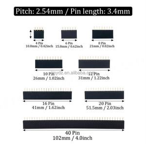 Boîtier de connecteur femelle à une rangée avec connecteur à broches de 2,54 mm, kit combiné pour carte PCB, 8 types, 120 pièces - Product Image 4