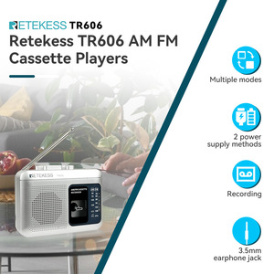 Retekess TR606 AM FM Cassette Recorder With Built In Speaker Battery Powered Radio Player For Music Playback And Recording - Product Image 5