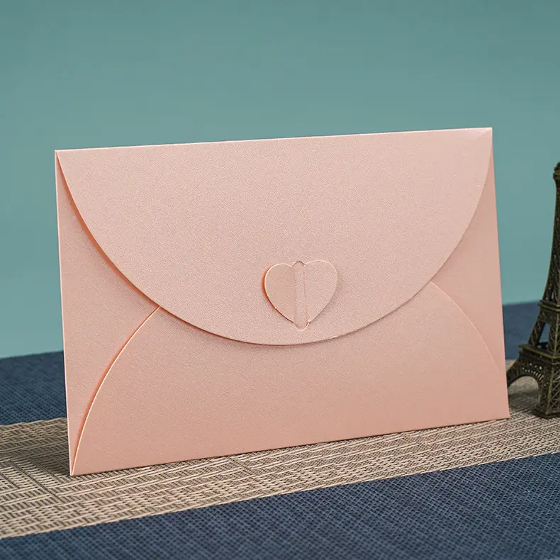 도매 맞춤 로고 사이즈 컬러 핑크 봉투 종이 봉투 봉투