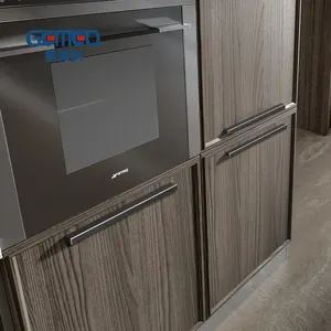 Gagang furnitur panjang pendek aluminium, pegangan tersembunyi kabinet Modern emas hitam keluaran baru