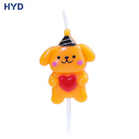 Velas de Fiesta para Cachorros al por Mayor 2026, Vela de Regalo con Forma de Animal 3D con Corazón Rojo para Baby Shower, Decoraciones para Fiestas Infantiles