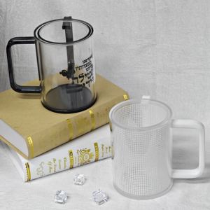 Boce Hanukkah Kosher Copa acrílica de doble asa para lavado de manos Ritual Netilat Yadayim-Estante de exhibición de forma rectangular - Product Image 3