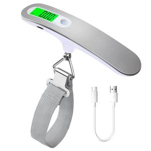 Báscula Digital para Equipaje de Acero Inoxidable Personalizada, 50 kg, Portátil, con Batería, Multifunción, Certificación CE, Tipo Colgante de Cuatro Puntos - Product Image 1