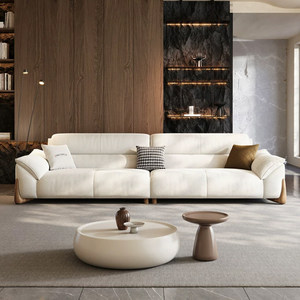 Contemporary Modular Couch with Reversible Chaise and Plush <b>Cushions</b> in Warm Beige for Cozy Family Rooms - Product Image 1