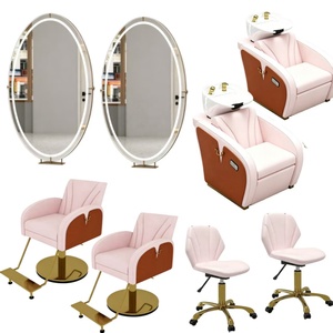 Nouveau Fauteuil de Barbier Orange Inversable pour Salon de Coiffure et de Rasage - Product Image 1