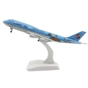 धातु विमान एयरलाइनर मॉडल 20 सेमी कोरियाई एयरलाइन बोइंग 747 बी747 मिश्र धातु सामग्री विमानन सिमुलेशन खिलौने लड़का उपहार