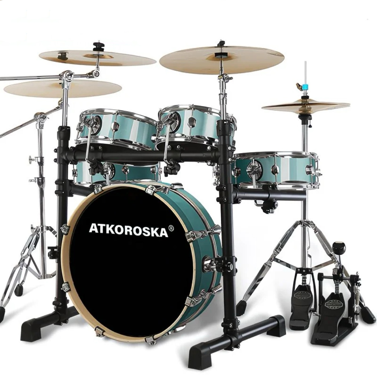 Green + D10 Polished (5-Drum 4-Cymbal)