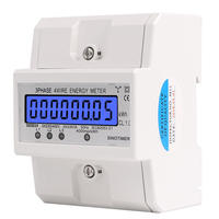 Compteur d'énergie intelligent triphasé électronique 4P 230/400V AC 3 phases 4 fils avec couvercle transparent Classe 1.0 pour rail DIN