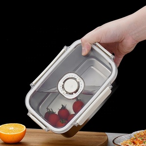 Bán buôn kín thép không gỉ 304 Crisper Bento hộp Leak-proof tủ lạnh thực phẩm container với PP Nắp - Product Image 3