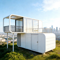 Maison capsule spatiale de luxe moderne au design unique, cabine modulaire détachable préfabriquée