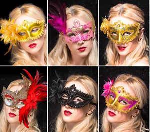 Lustige Kostü<span class=keywords><strong>m</strong></span> Cosplay venezia nischen Karneval Maskerade italienische Maske Hochzeit Venedig Feder Party Maske für Party Holiday Supply - Product Image 3