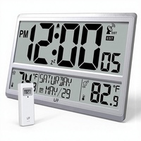 Reloj Atómico de Diseño Clásico LFF, Números de 45 Pulgadas, Reloj de Pared con Temperatura Interior, No Requiere Ajuste, Funciona con Batería, Fecha y Hora