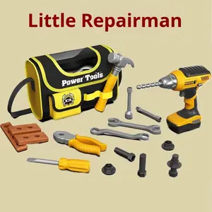 ชุดกล่องเครื่องมือสำหรับเด็กชุดของเล่น<span class=keywords><strong>ประ</strong></span>กอบสำหรับเด็กผู้ชายกล่องเจาะซ่อมแซมข้ามพรมแดนทำจากพลาสติกที่ทนทาน - Product Image 5