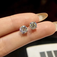 Lab oluşturulan elmas küpe 0.5ct IGI sertifikalı damızlık küpe bir çift sıcak satış ekonomik küpe 14K altın