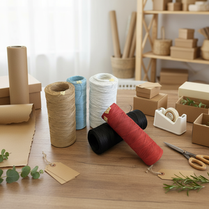 Wholesale Booster Eco-Friendly Papieren Koord Voor Draagtassen Twist Paper Rope 1-3mm Diameter 93 Colors Available Packaging - Product Image 1