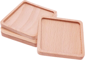 Hot Selling Custom Logo Wooden Cup coaster Beech <b>Wood</b> <b>Craft</b> Natural <b>Wood</b> Chips Blank Coasters for Drinks - Product Image 2