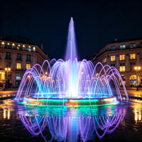 Spectacle de jets d'eau synchronisés avec la musique, laser, LED RGB extérieur, IP68, acier inoxydable, fontaine musicale dansante