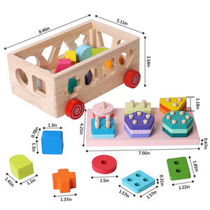 Kids Educational Toys <strong>Shape</strong> <strong>Block</strong> Cart <strong>Wooden</strong> <strong>Shape</strong> <strong>Sorting</strong> Toy Educational Learning <strong>Shape</strong> Color Puzzle Toys - Product Image 6
