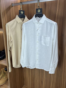 <span class=keywords><strong>Camicia</strong></span> in <span class=keywords><strong>lino</strong></span> tinta in filato <span class=keywords><strong>camicia</strong></span> da uomo primavera estate di fascia alta Business Casual <span class=keywords><strong>bianca</strong></span> ampia a maniche lunghe Anti-pilling - Product Image 3