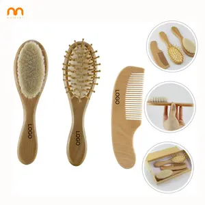High Quality Popular Custom Logo baby wooden hair brush toddlers Hair Care Bamboo Comb