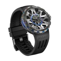 Montre mécanique haut de gamme en gros, boîtier en alliage de titane, verre saphir, étanche 30M, squelette pour homme