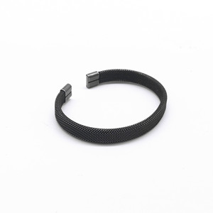 yunnique Minimalist Black Titanium Steel Open <b>Bangle</b> Geometric Design <b>For</b> <b>Men</b> And Women - Product Image 2