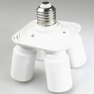 Trắng 100V/230V PBT nhựa lampholder chuyển đổi ổ cắm <span class=keywords><strong>E27</strong></span> để <span class=keywords><strong>4</strong></span> <span class=keywords><strong>E27</strong></span> <span class=keywords><strong>1</strong></span> để <span class=keywords><strong>4</strong></span> ánh sáng cho Photo Studio 4e27 Led Bulb đèn căn cứ - Product Image 3